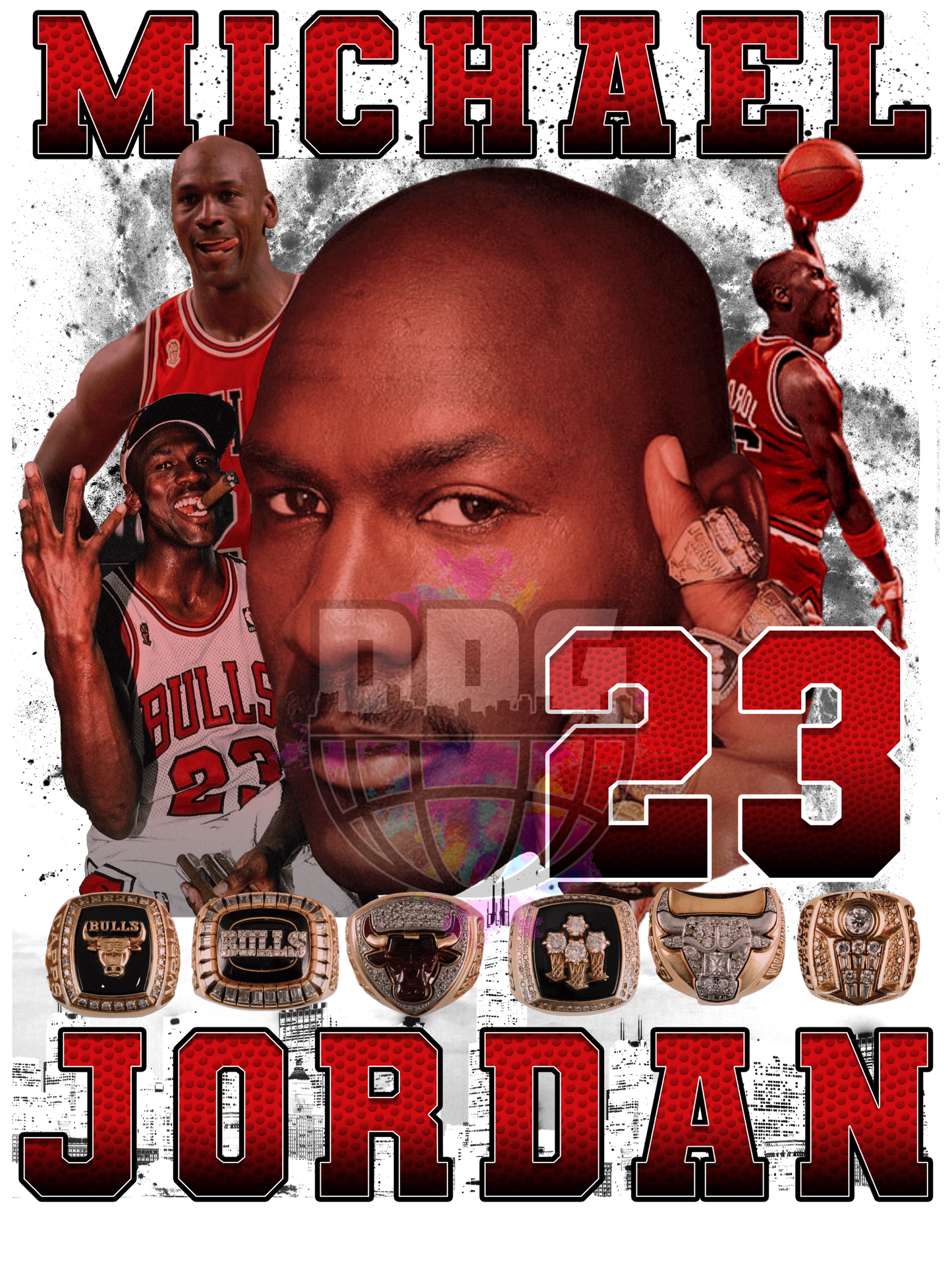 Jordan "3 Peat" White - Graphic T-shirt