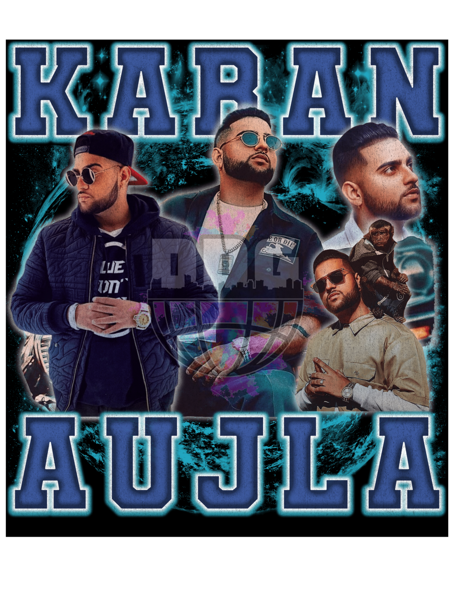 Karan Aujla Vibes x DDG Tribute Black Graphic T-Shirt