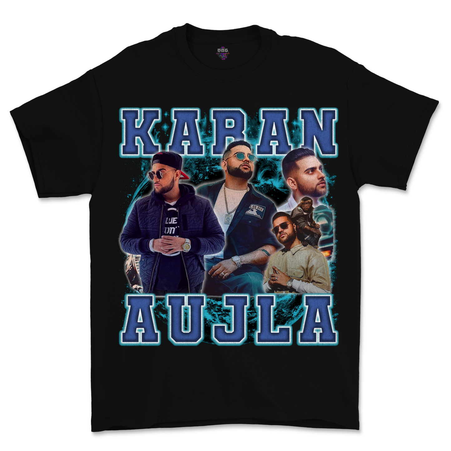 Karan Aujla Vibes x DDG Tribute Black Graphic T-Shirt