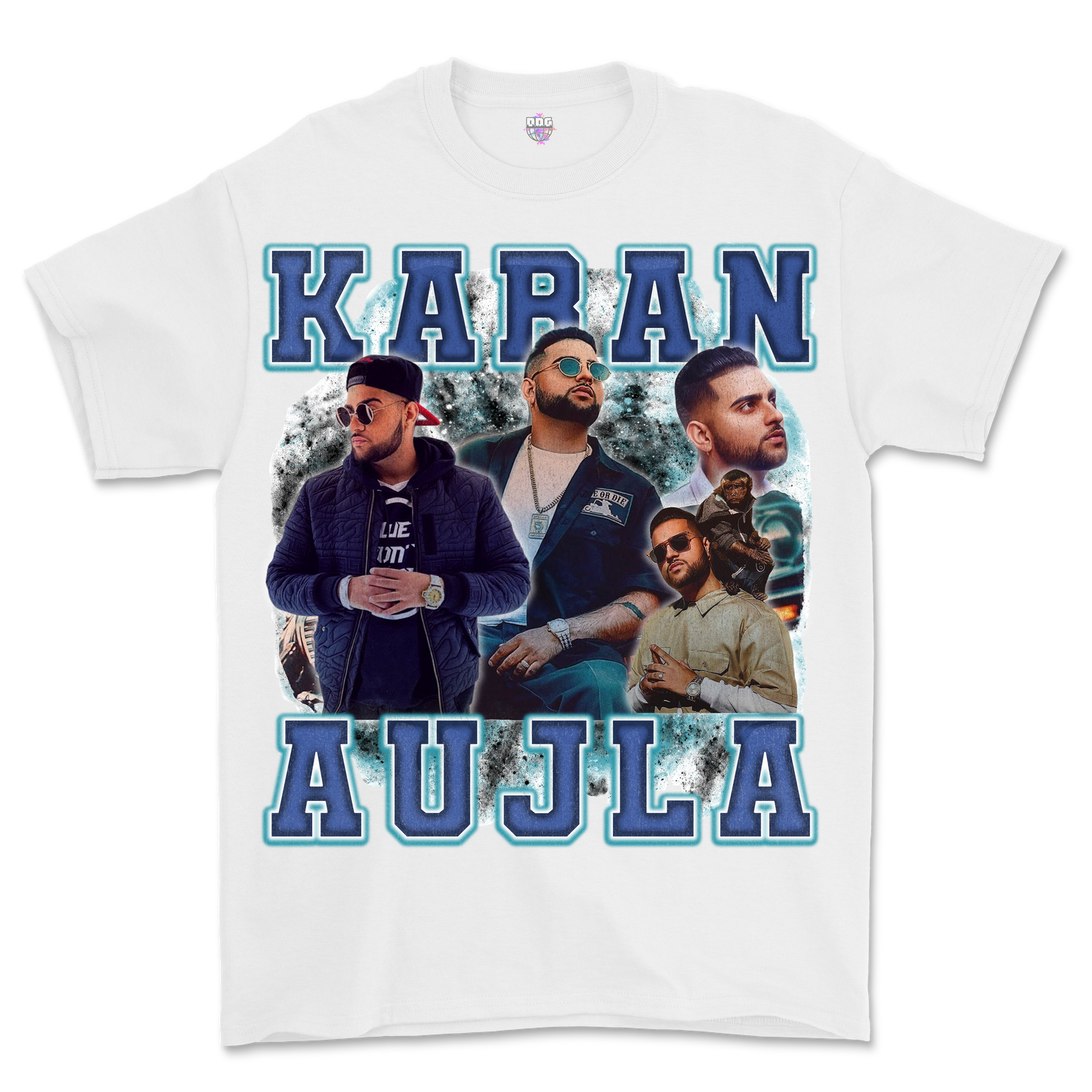Karan Aujla Vibes x DDG Tribute White Graphic T-Shirt