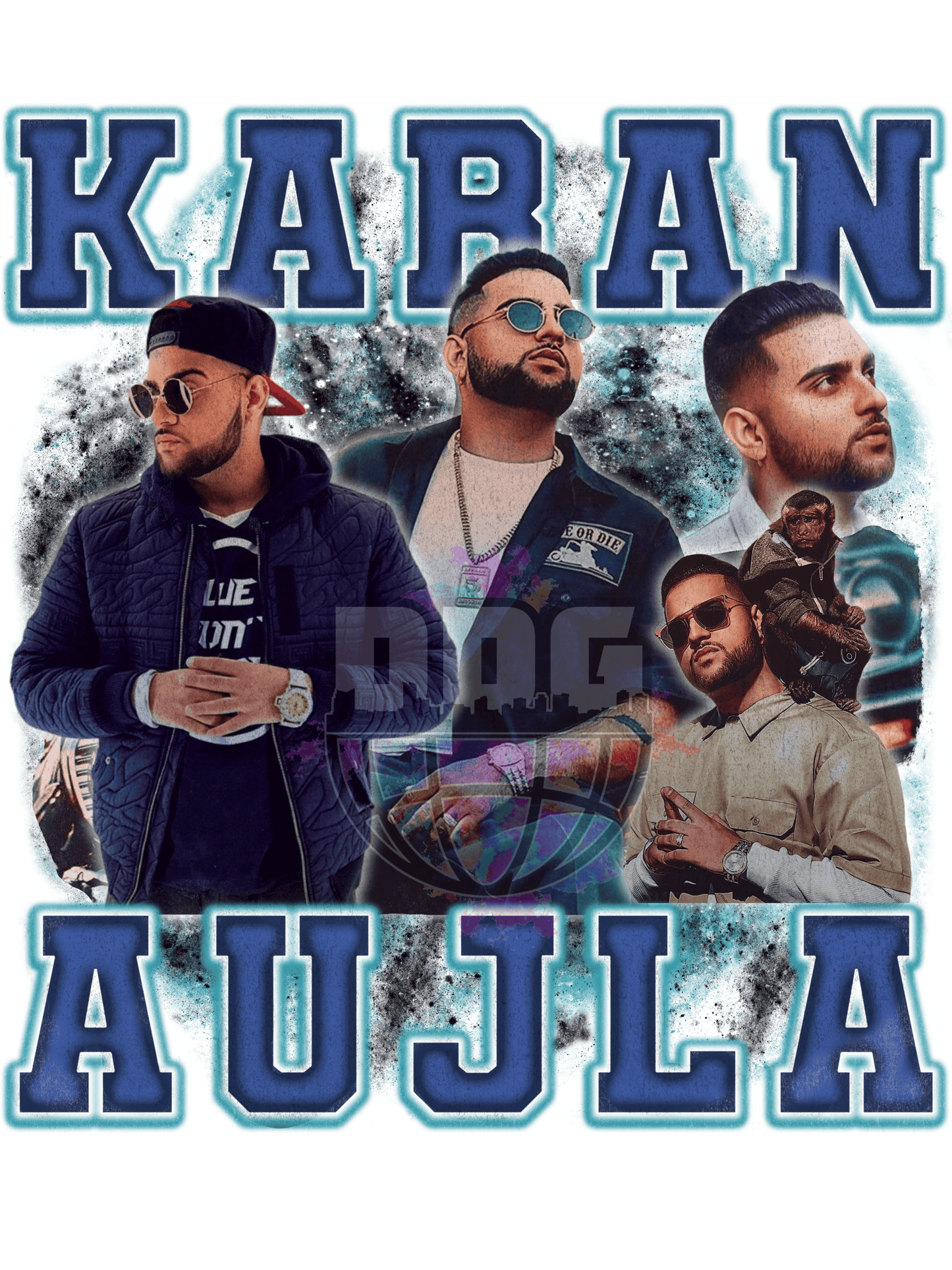 Karan Aujla Vibes x DDG Tribute White Graphic T-Shirt